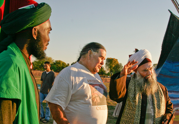 0730: Sufi Shaykh Abdul Kerim al-Kibrisi with Clyde Bellecourt and Sufi Bilal