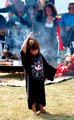 0095: Little Girl Dancing for Peace in Front of Sacred Fire and Elders