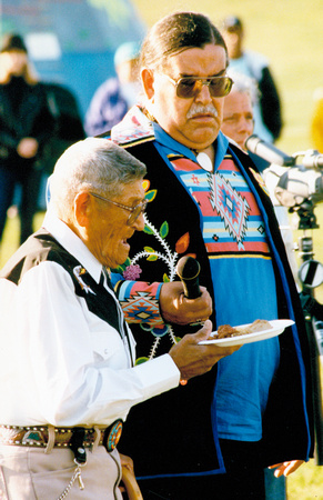 1240: Food Offering: Harry Byrd, Lakota, and Clyde Bellecourt, Ojibway