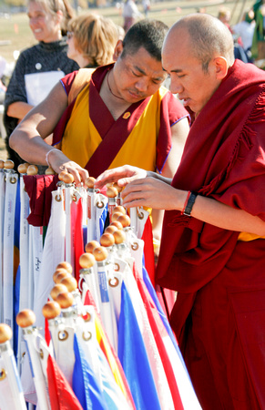 0440: Tibetan Monks with World Peace Prayer Flags