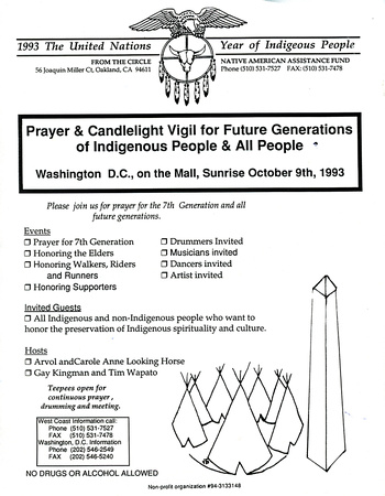0205: First Prayer Vigil for the Earth - October 9-10, 1993