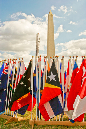 0450: World Peace Prayer Flags and Washington Monument
